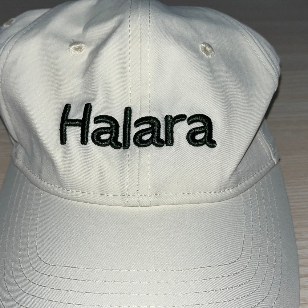 Halara Hat Cap Baseball One Size Green Logo Cream Women's Casual New‎ - Picture 2 of 4
